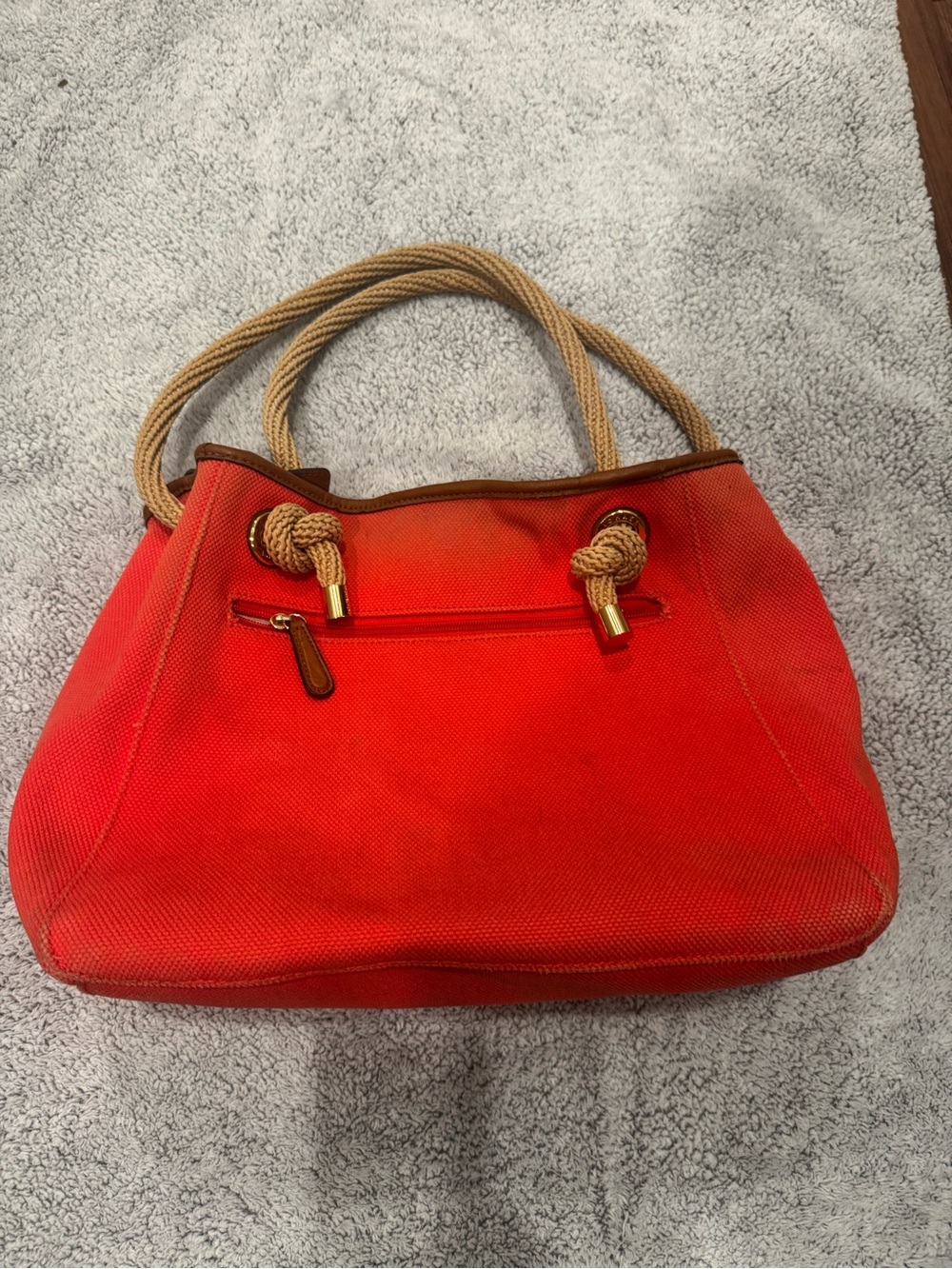 Red Rope-Handle Tote Bag Michael kors coral/ hot red